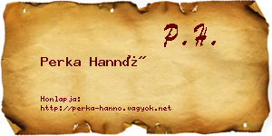 Perka Hannó névjegykártya